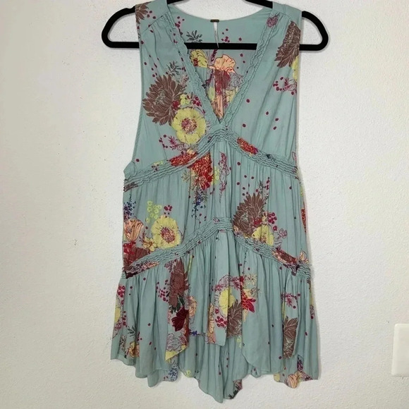 Free People Tops - Free People Blue Purple Haze Boho Tunic Tank Top S